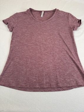 Share ebb & flow Women's V-Neck Athletic Shirt Size Large - Blush Pink